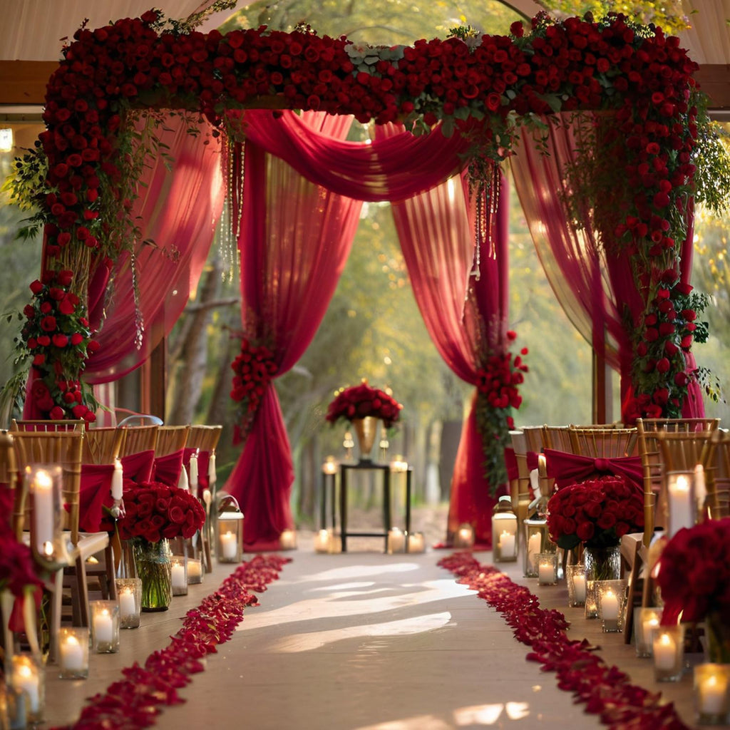 Wedding gauze curtain white gauze cross-border outdoor gauze curtain scene background decoration party wedding gauze wedding arch