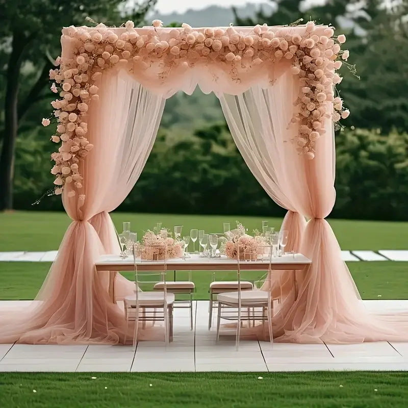 Wedding gauze curtain white gauze cross-border outdoor gauze curtain scene background decoration party wedding gauze wedding arch