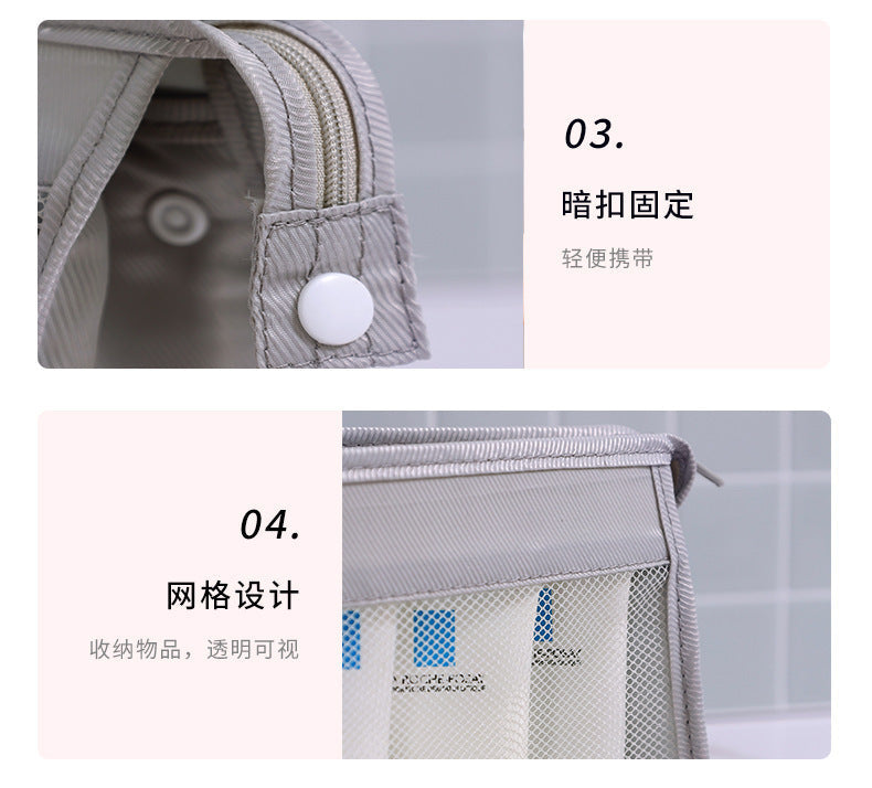 British Simple Toiletry Bag Waterproof and Convenient Hand-held Cosmetic Bag for Business Travel Carry-on Skin Care Products Storage Cosmetic Bag