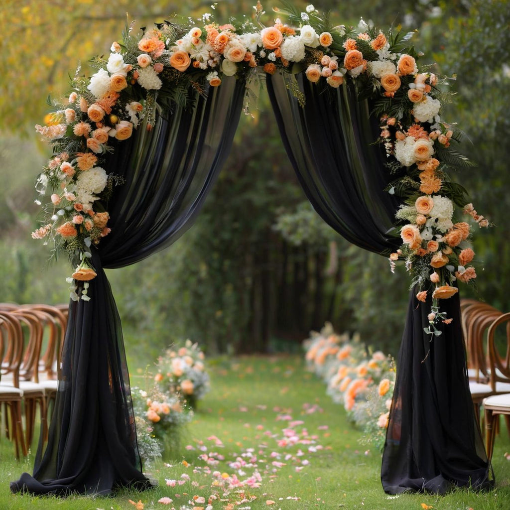 Wedding gauze curtain white gauze cross-border outdoor gauze curtain scene background decoration party wedding gauze wedding arch