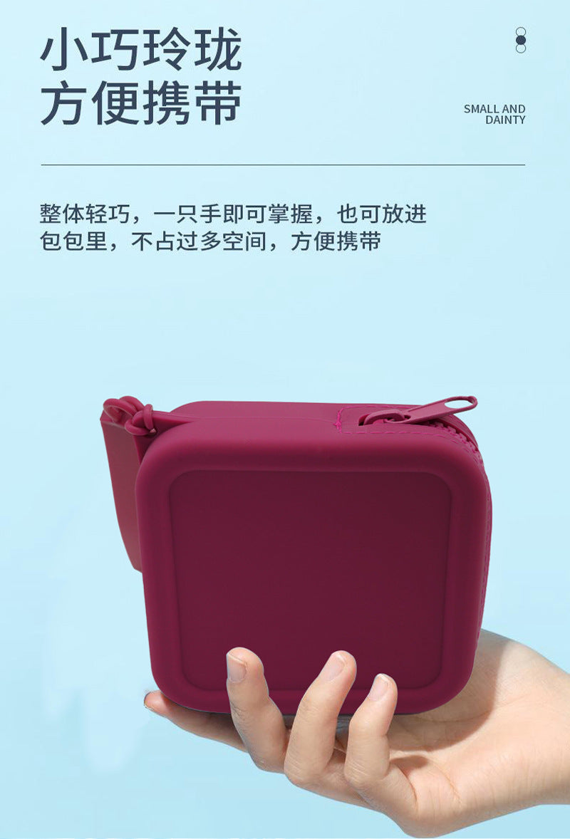 Portable Storage Silicone Cosmetic Bag Change Sanitary Napkin Storage Bag Coin Bag Large Key Case Headset Multi-purpose