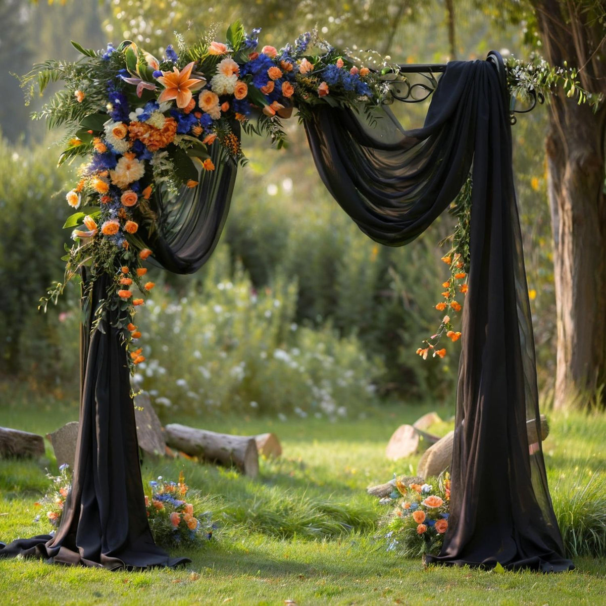 Wedding gauze curtain white gauze cross-border outdoor gauze curtain scene background decoration party wedding gauze wedding arch