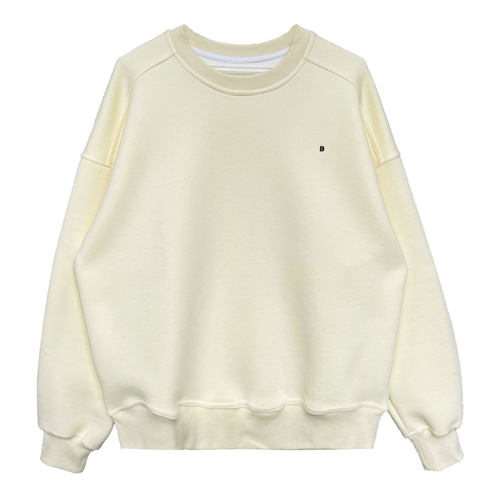 Luxi Simple Profile Loose BF Solid Color Lazy Pullover Sweatshirt Women's ins Letter Embroidered Long-sleeved Top 2267
