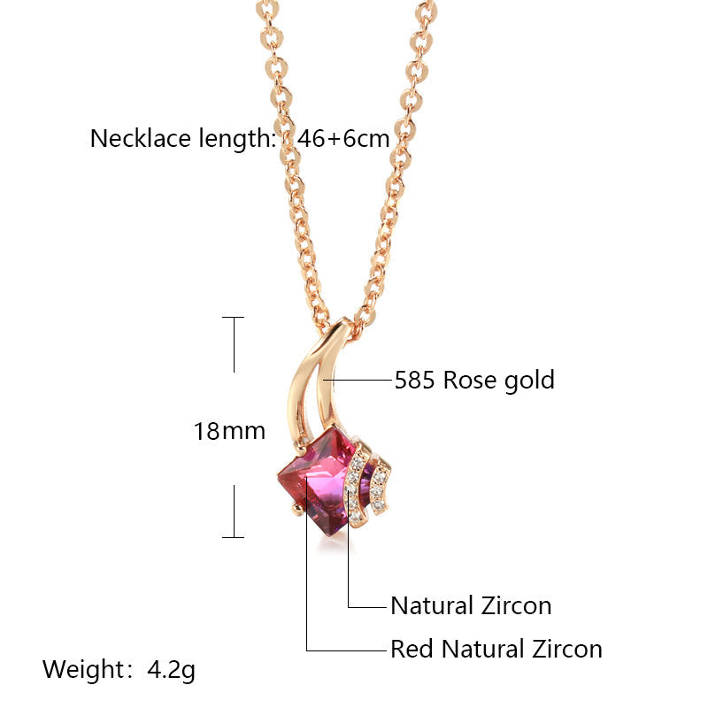 Rose Gold Zircon Necklace