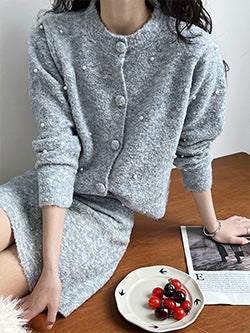 Luxi Simple Profile Loose BF Solid Color Lazy Pullover Sweatshirt Women's ins Letter Embroidered Long-sleeved Top 2267