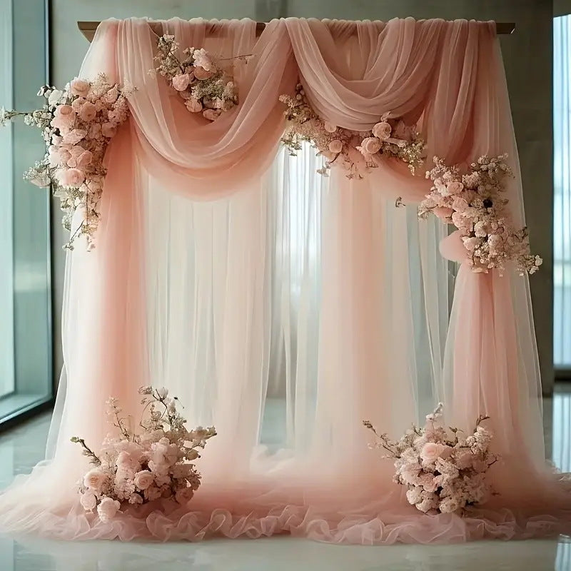 Wedding gauze curtain white gauze cross-border outdoor gauze curtain scene background decoration party wedding gauze wedding arch