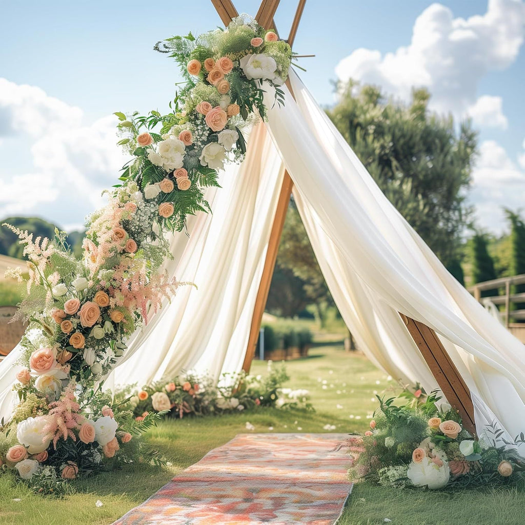 Wedding gauze curtain white gauze cross-border outdoor gauze curtain scene background decoration party wedding gauze wedding arch
