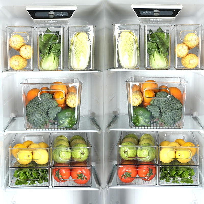 Transparent Storage Box Desktop Kitchen Cabinet Drawer Refrigerator Storage Box Acrylic Snacks Portable Storage Basket