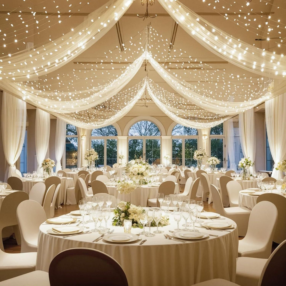 Wedding gauze curtain white gauze cross-border outdoor gauze curtain scene background decoration party wedding gauze wedding arch