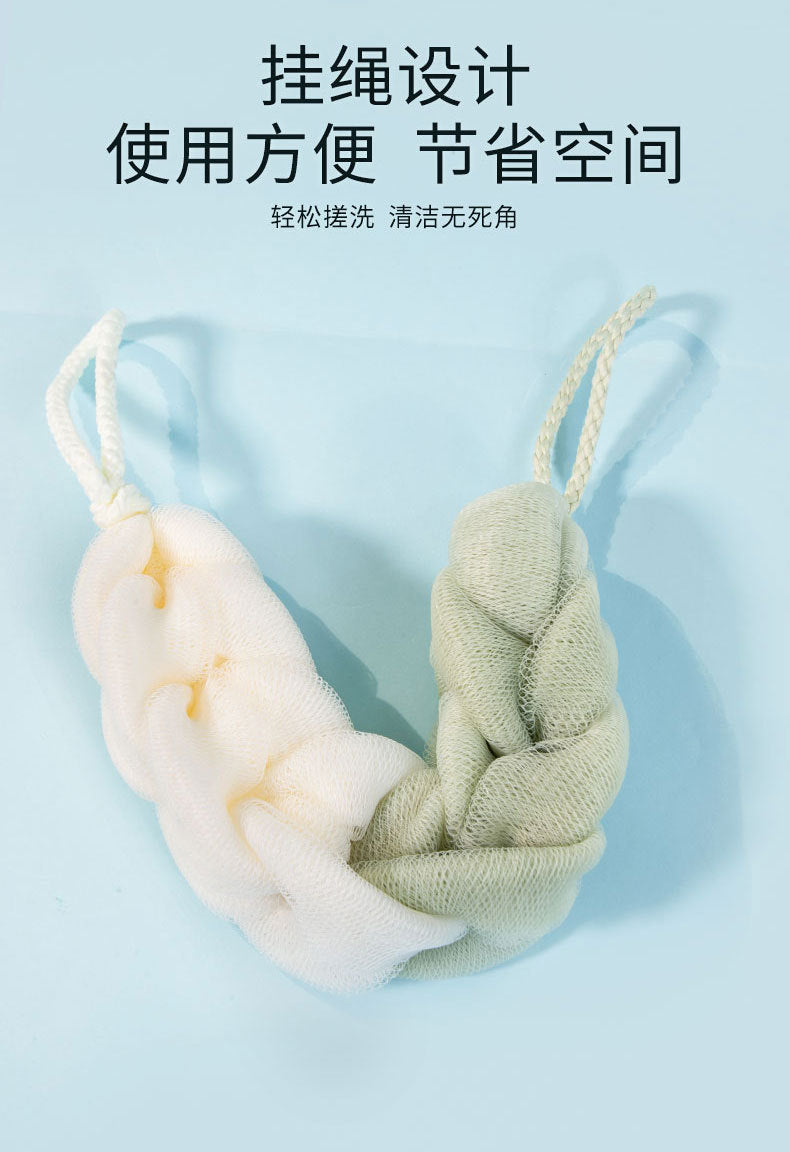 Long Bath Sponge Scrubber, Bubble Bath Ball, Comfortable Bathing Flower Ball, Exfoliating and Skin-Softening