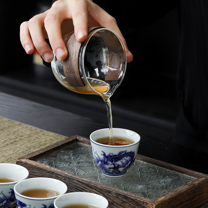 Yuerui Ceramic New Blue and Flower Tea Cup Underglaze Color Retro Yulan Cup Bowl of Kung Fu Tea Zen Tea Master Cup
