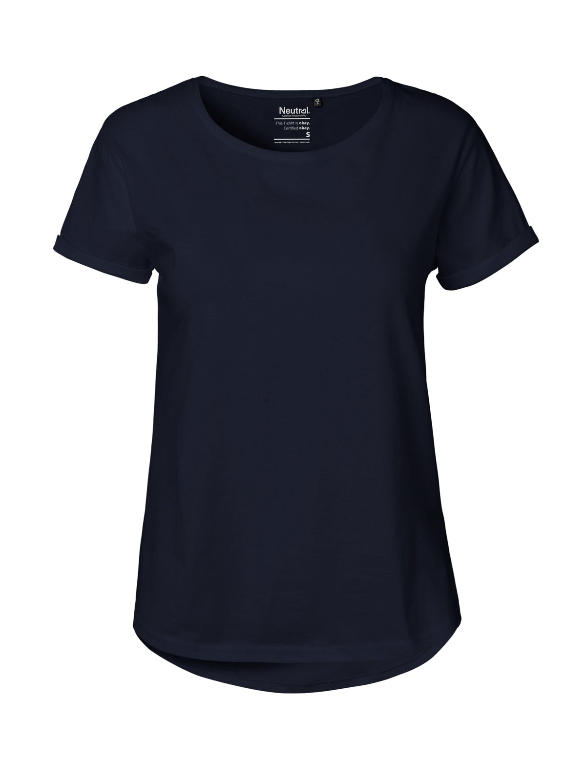 Fairtrade Organic Roll Up Sleeve T-shirt: Womens
