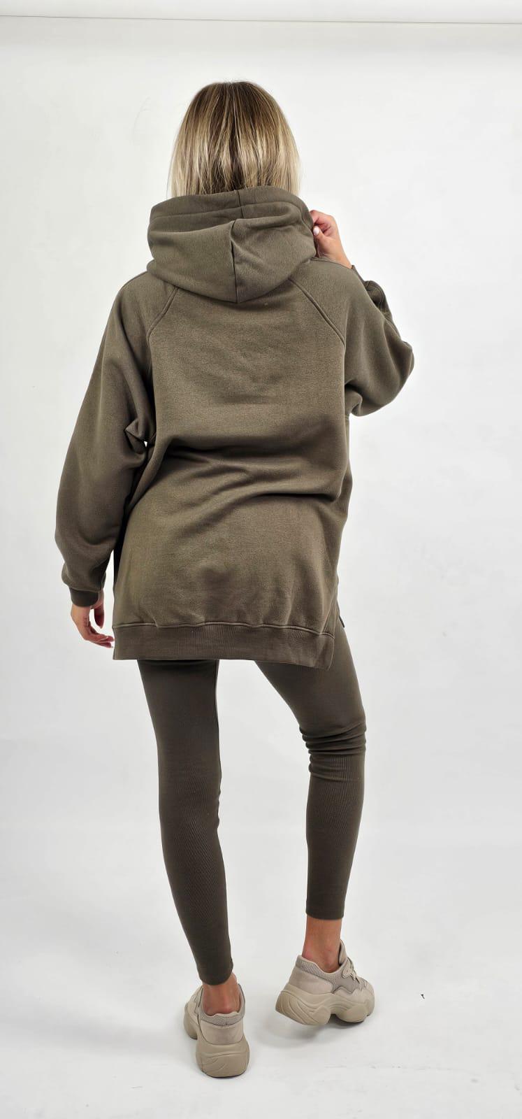 Oversized Split Sides Hoodie & Ribbed Leggings Co-ord