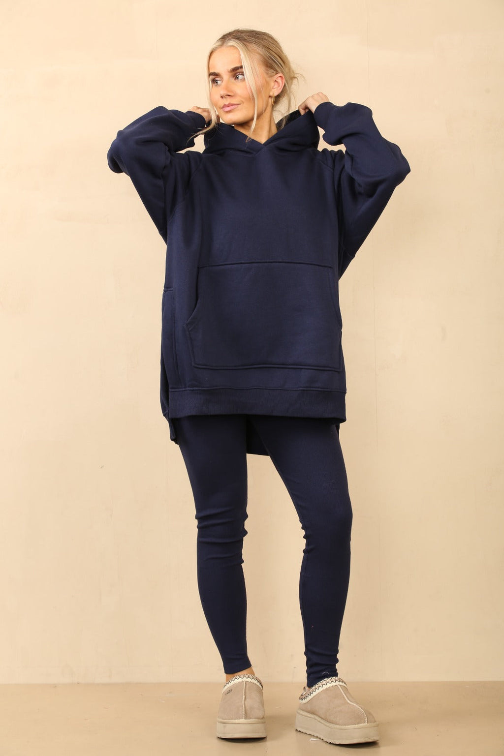 Oversized Split Sides Hoodie & Ribbed Leggings Co-ord