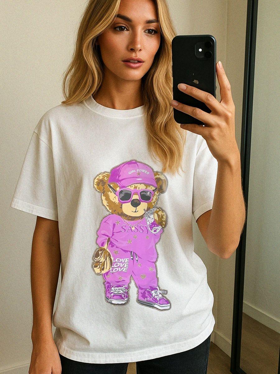 Sassy Print Teddy Graphic T-Shirt