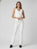 Button Waistcoat Top & Wide Leg Trouser Set