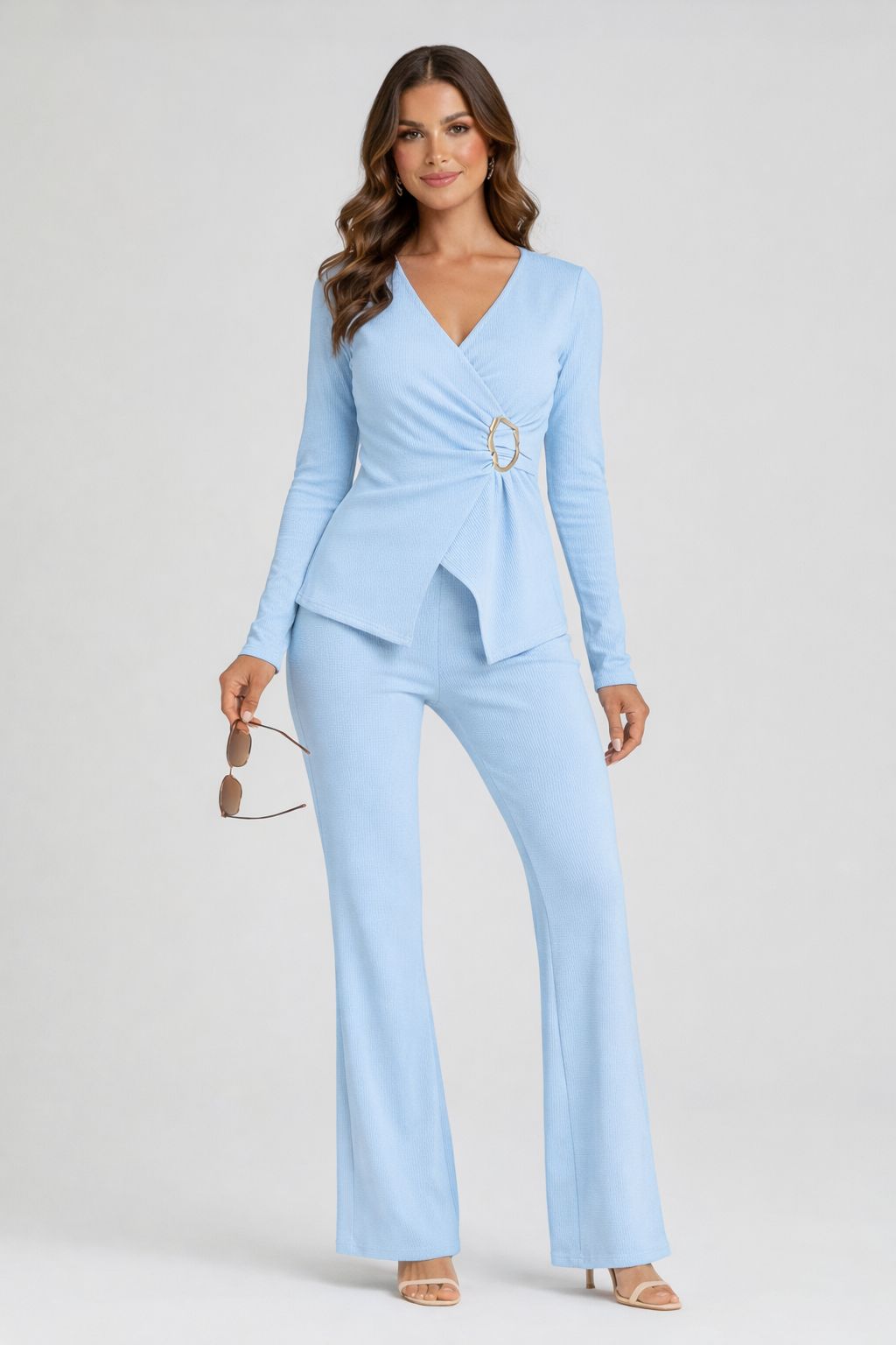 Peplum Wrap Top and Trouser Co-ord