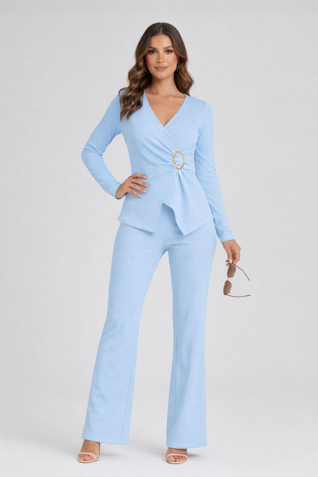 Peplum Wrap Top and Trouser Co-ord