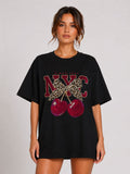 Oversized NYC Cherry Graphic T-Shirt