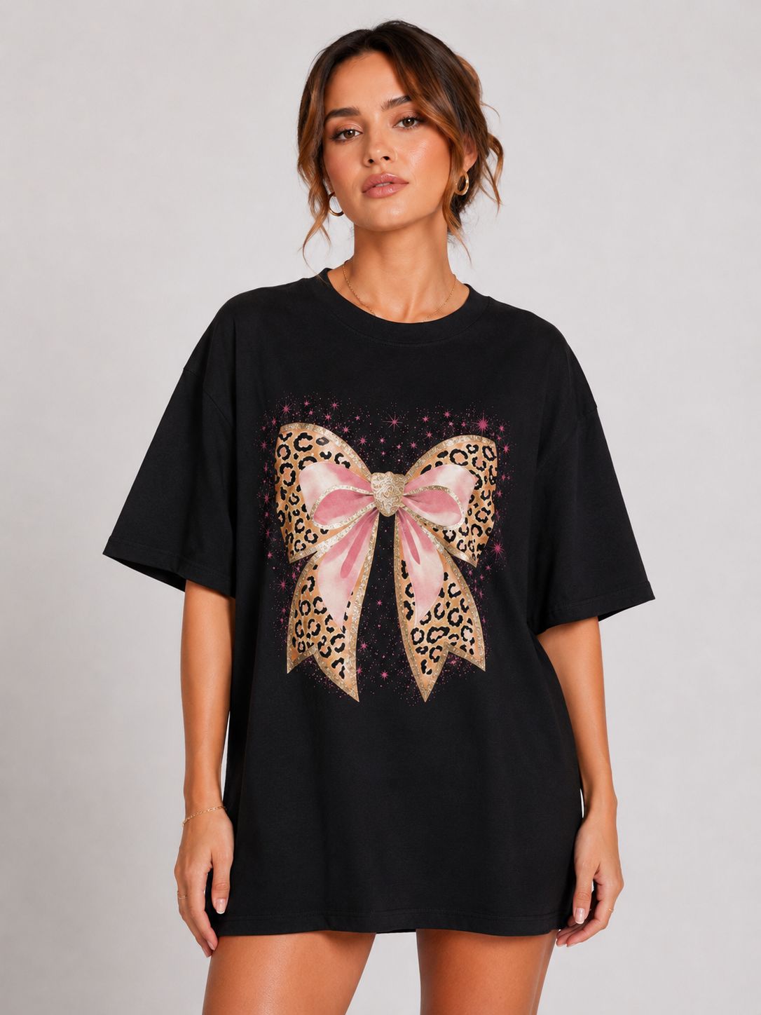 Pink And Gold Detailing With Sparkle Effect T-Shirt