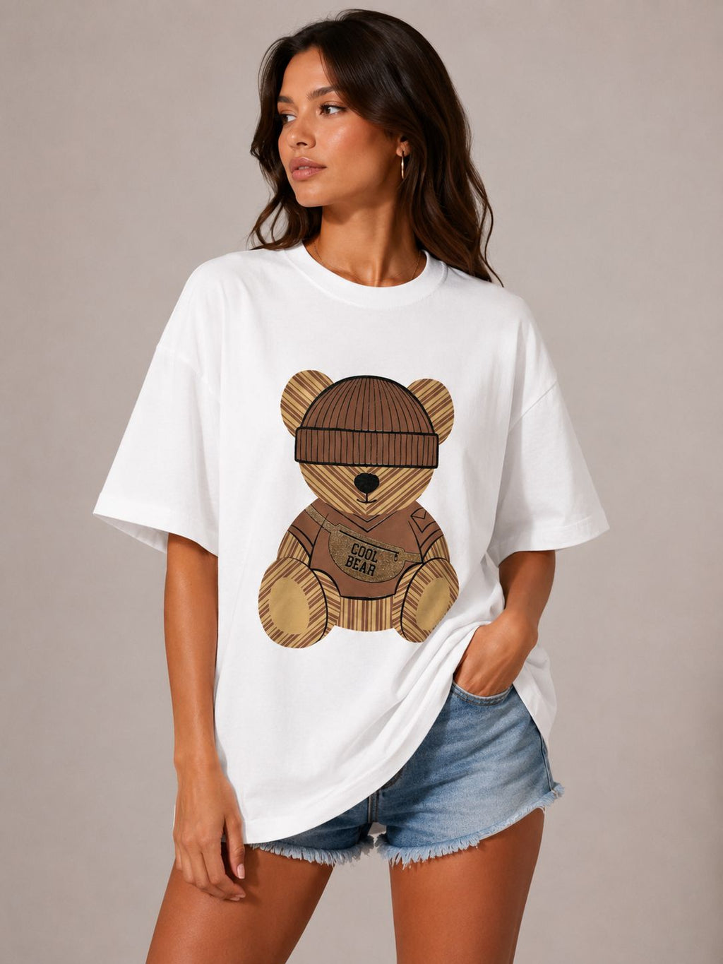 Cool Bear Oversized Graphic T-Shirt
