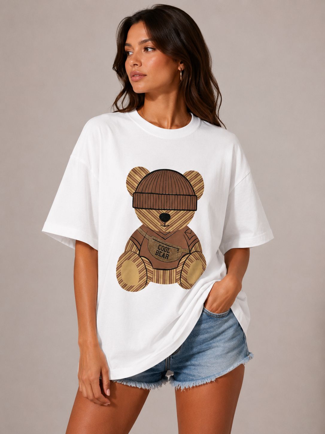 Cool Bear Oversized Graphic T-Shirt