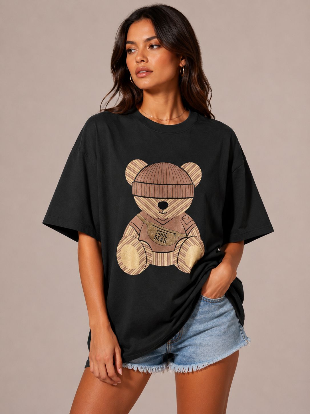 Cool Bear Oversized Graphic T-Shirt
