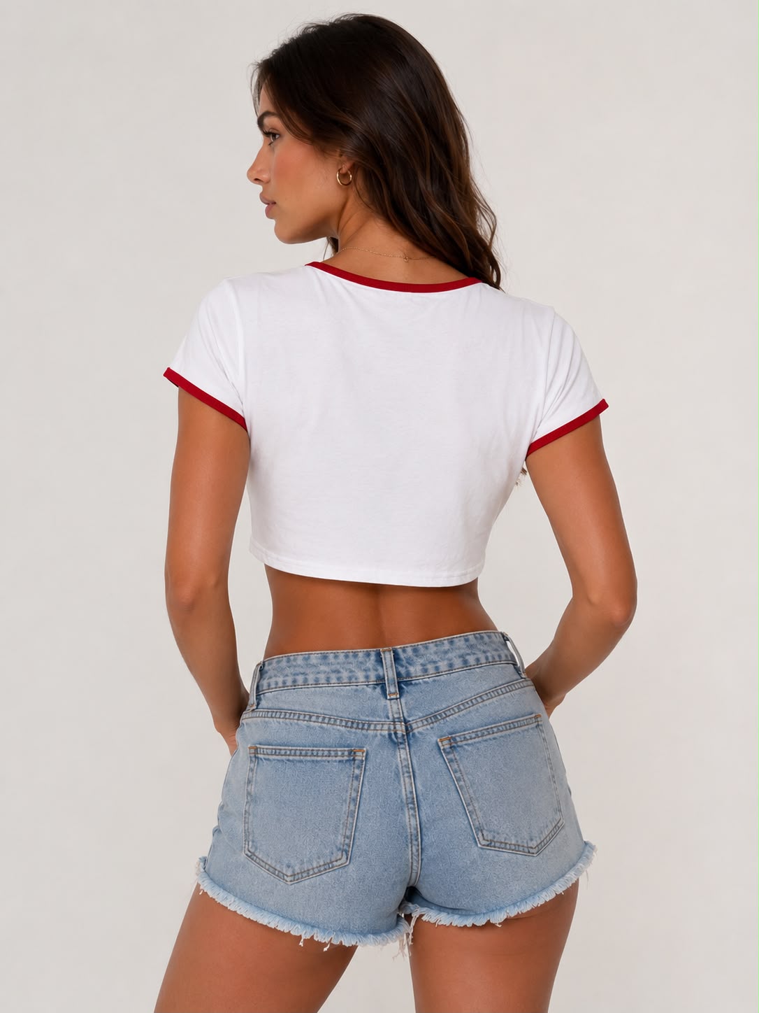 England Slogan Ringer Crop Top