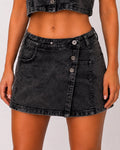 Wrap-Front Skort With Concealed Shorts
