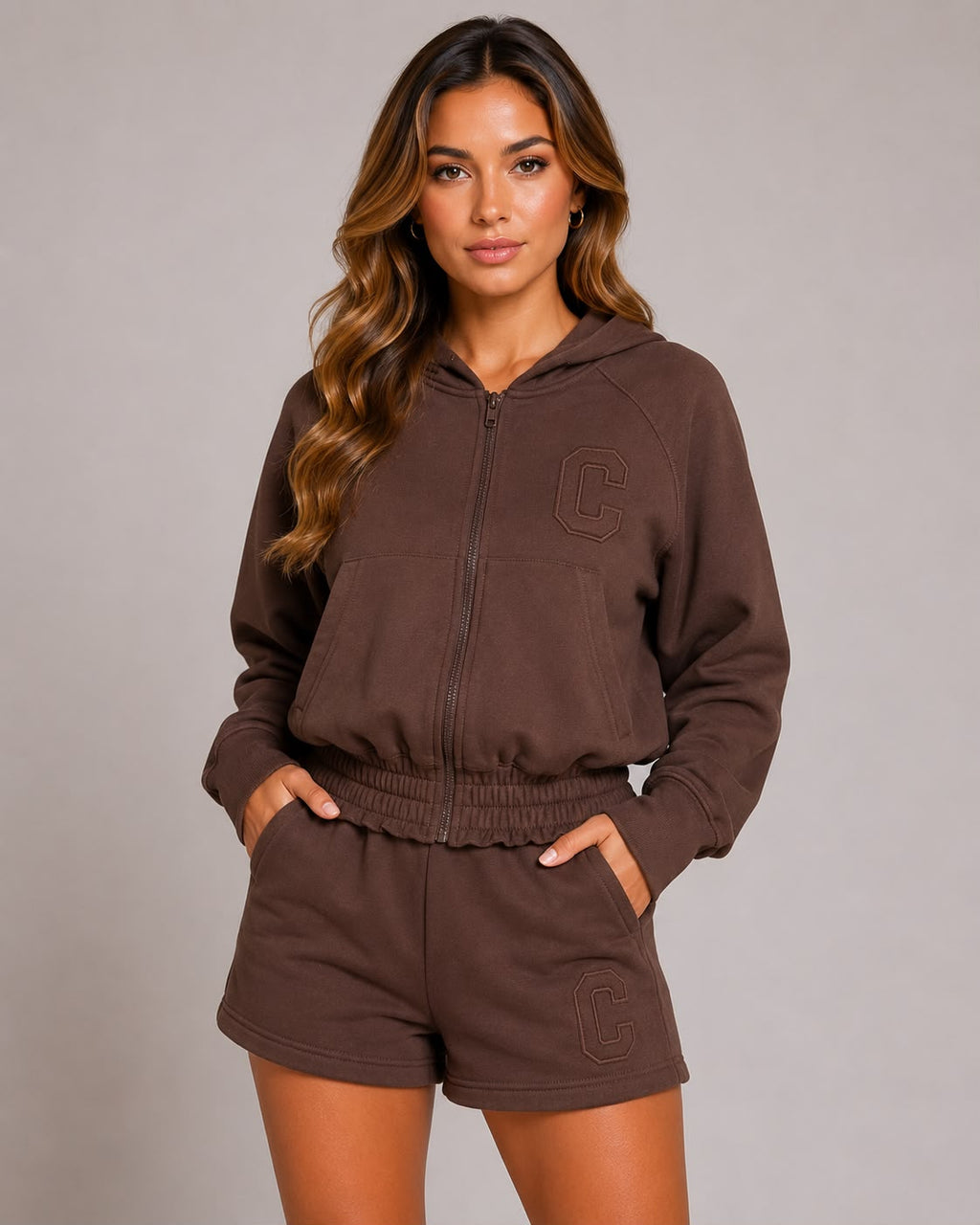 Zip Through Hoodie & Shorts Co-Ord Set