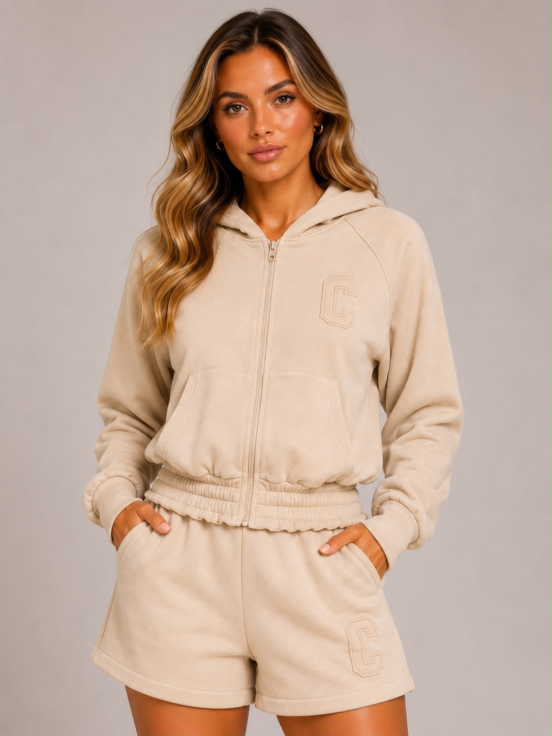 Zip Through Hoodie & Shorts Co-Ord Set