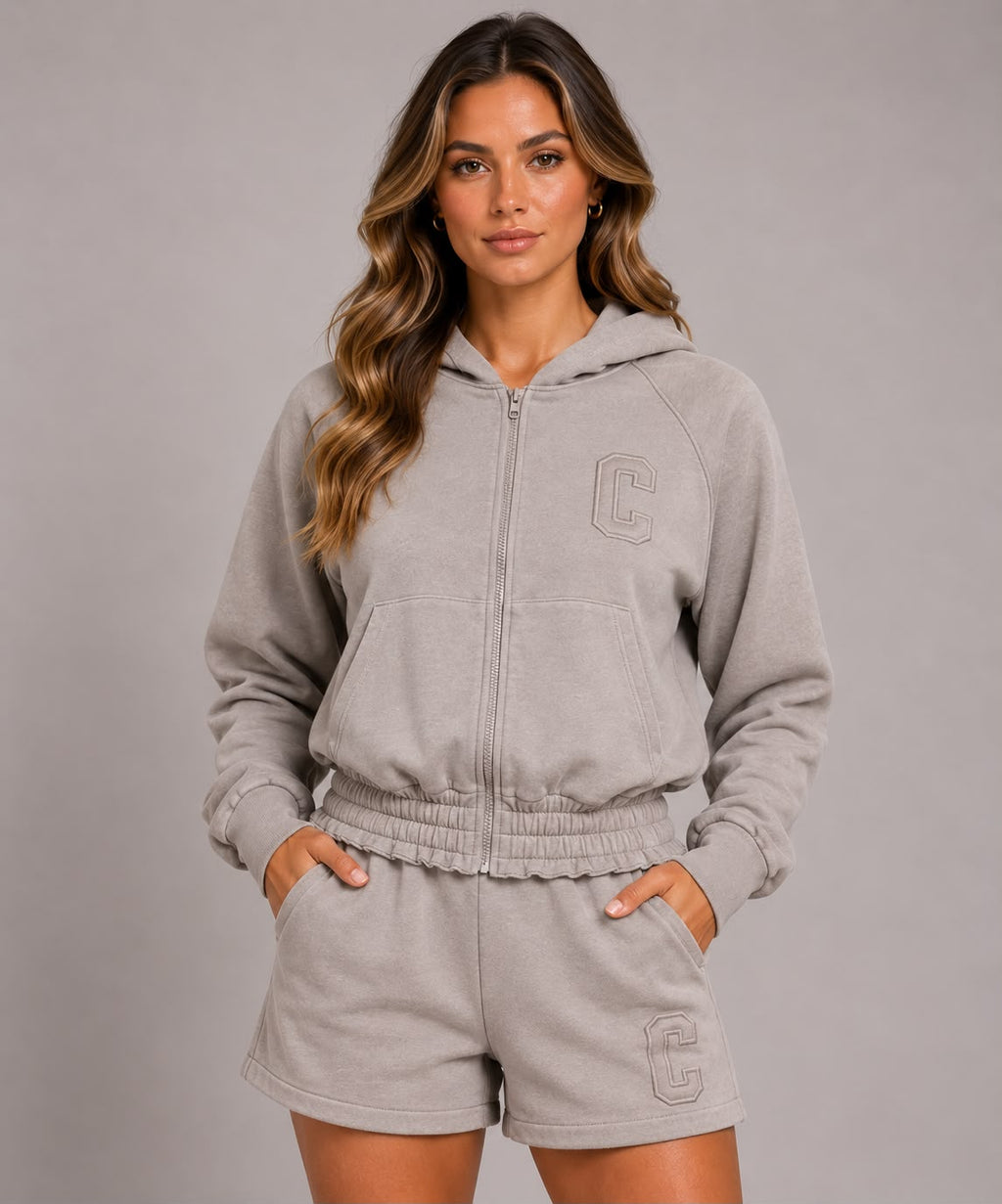 Zip Through Hoodie & Shorts Co-Ord Set