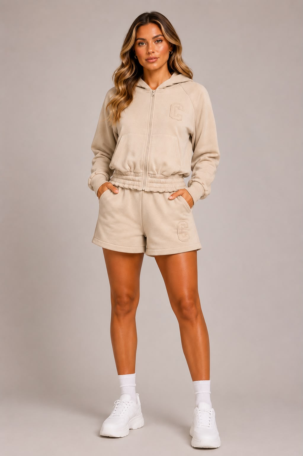 Zip Through Hoodie & Shorts Co-Ord Set