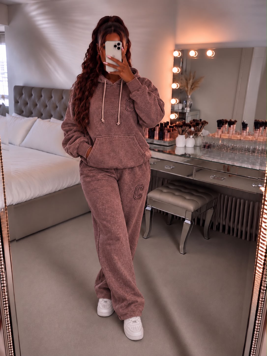 Acid Wash Oversized Hoodie & Wide Leg Jogger Co-Ord Set