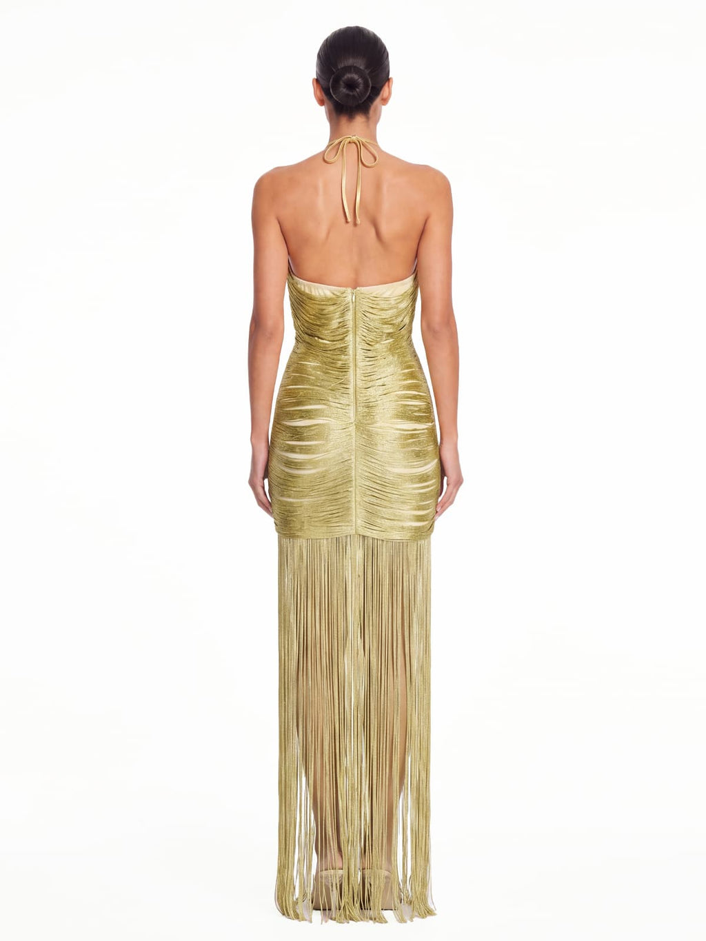 Rethix Plunge Neck Fringe Maxi Dress