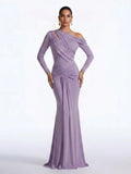 Riveno One Shoulder Ruched Maxi Dress