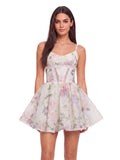 Rovela Spaghetti Floral Cutout Mini Dress