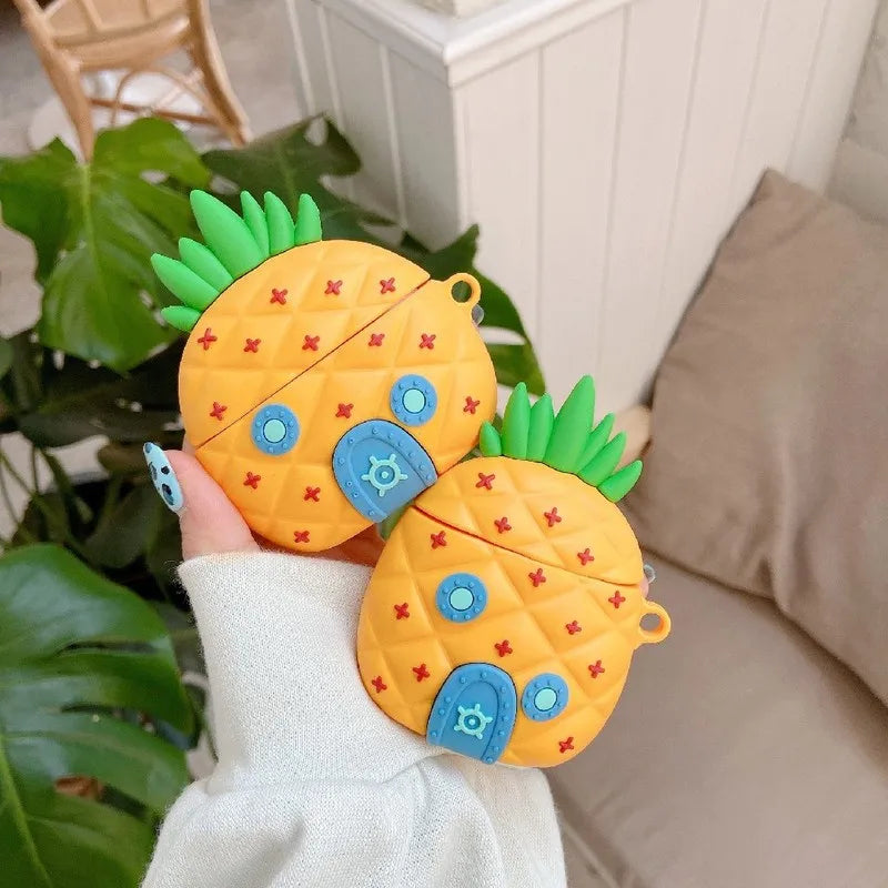 3D Cute Cartoon Pineapple House Silicone Case For Airpods Pro Bluetooth Earphone Charging Box Cover For Airpods 1 2 3