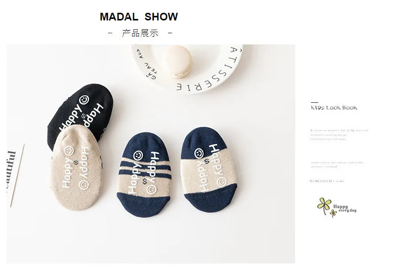 Spring Anti Slip Baby Socks Toddler Kids Floor Socks with Rubber Soles Autumn Newborn Baby Boy Girl Cartoon Cute Ball Warm Socks