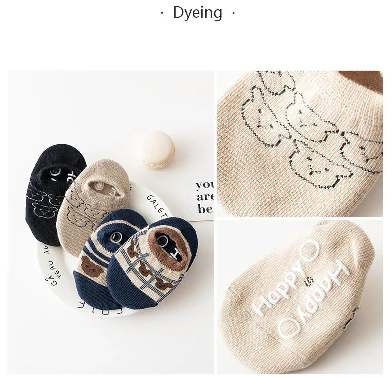Spring Anti Slip Baby Socks Toddler Kids Floor Socks with Rubber Soles Autumn Newborn Baby Boy Girl Cartoon Cute Ball Warm Socks