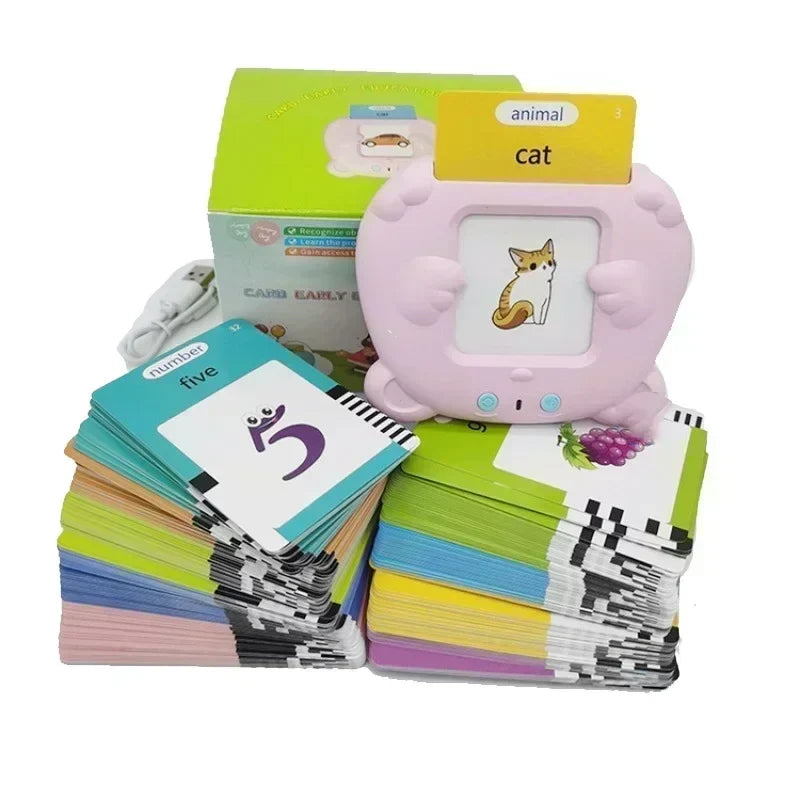 Kids Talking Flash Cards Learning Machine - Interactive Language Learning Toy for English, Spanish, French & German | Educational Audio Book for Toddlers & Kindergarten