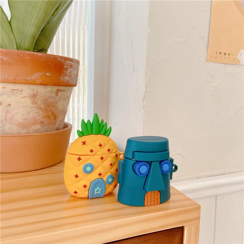 3D Cute Cartoon Pineapple House Silicone Case For Airpods Pro Bluetooth Earphone Charging Box Cover For Airpods 1 2 3
