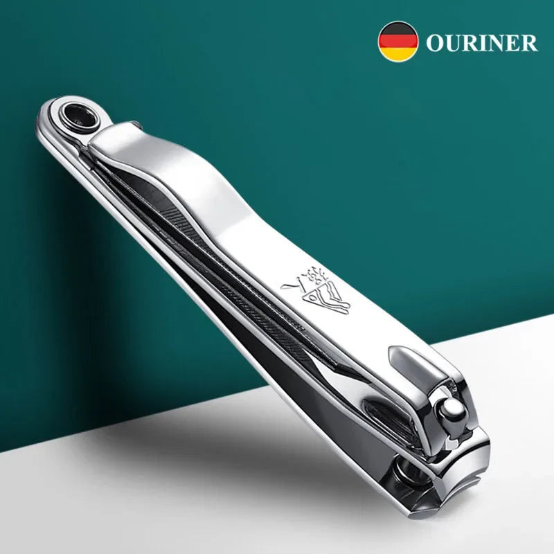 Ouriner Nail Clippers Stainless Steel Sharpest Nail Cutter Duty Curved Edge for Adult Men Women Swing Out Nail Cleaner/File