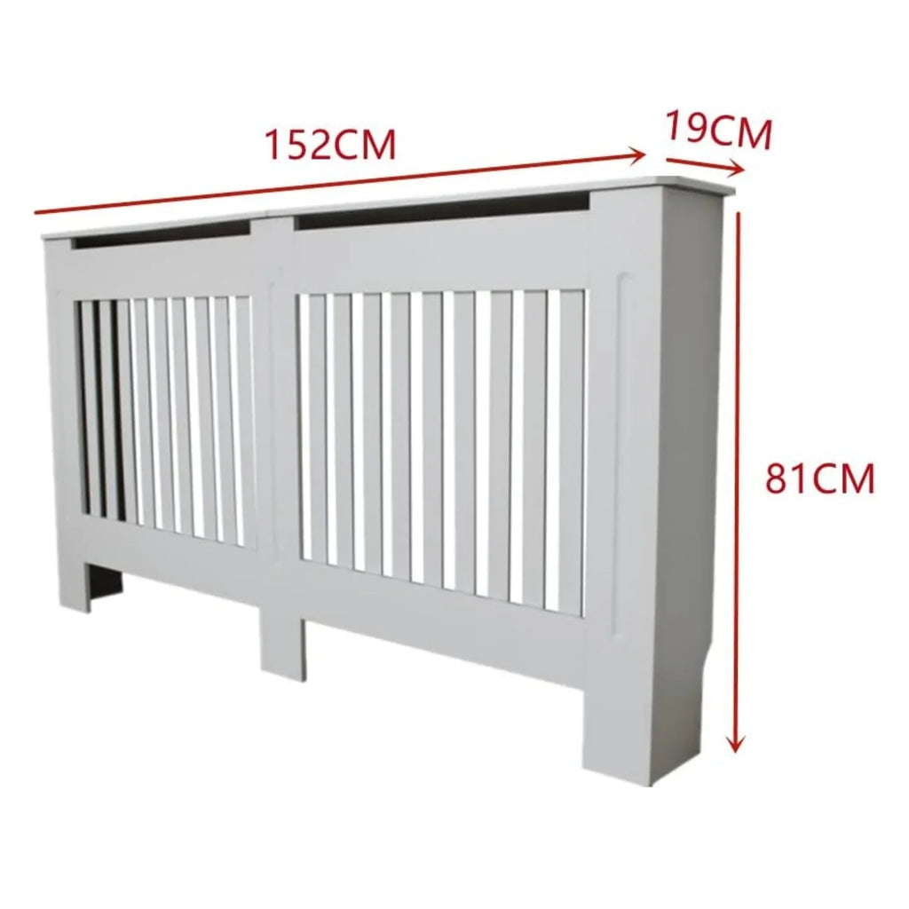 BRIEFNESS Radiator cover Wooden wall-mounted White painted MDF cupboard heater cover Modern heating cover Barbecue cabinet shelf