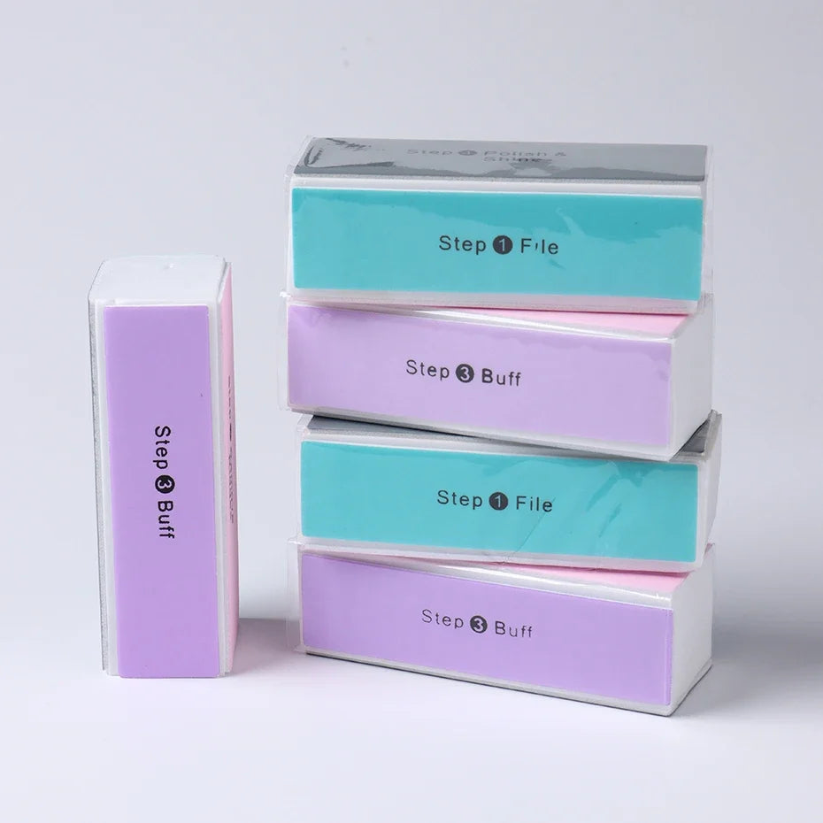 4 Sides Sponge Nail Buffers Colorful Sanding Buffing Block Grinding Polishing Nail File 4 Sided Professional Nail Manicure Tool