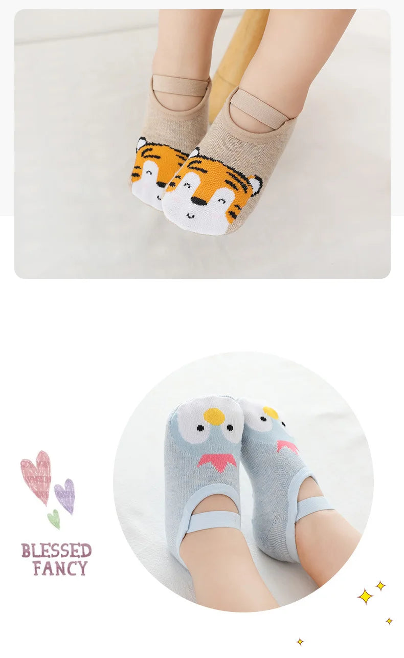 Spring Anti Slip Baby Socks Toddler Kids Floor Socks with Rubber Soles Autumn Newborn Baby Boy Girl Cartoon Cute Ball Warm Socks