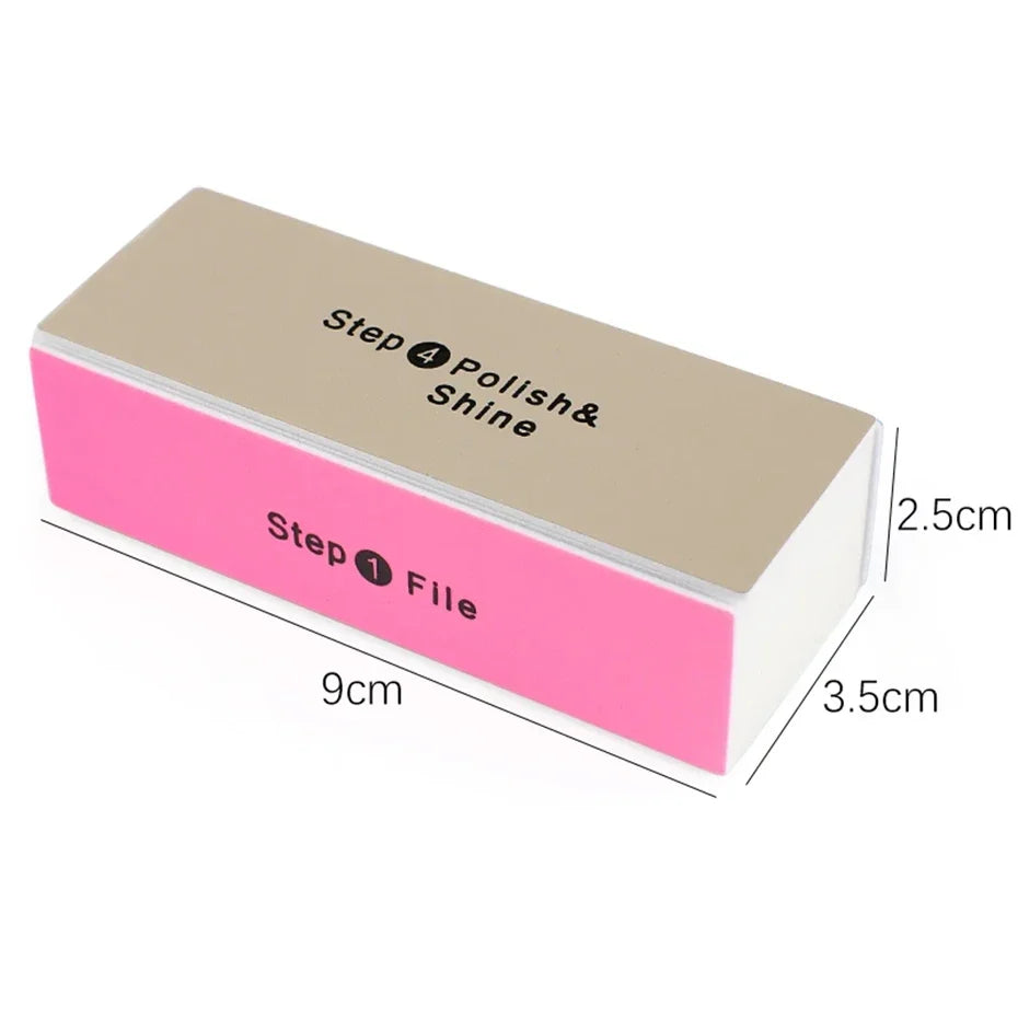 4 Sides Sponge Nail Buffers Colorful Sanding Buffing Block Grinding Polishing Nail File 4 Sided Professional Nail Manicure Tool