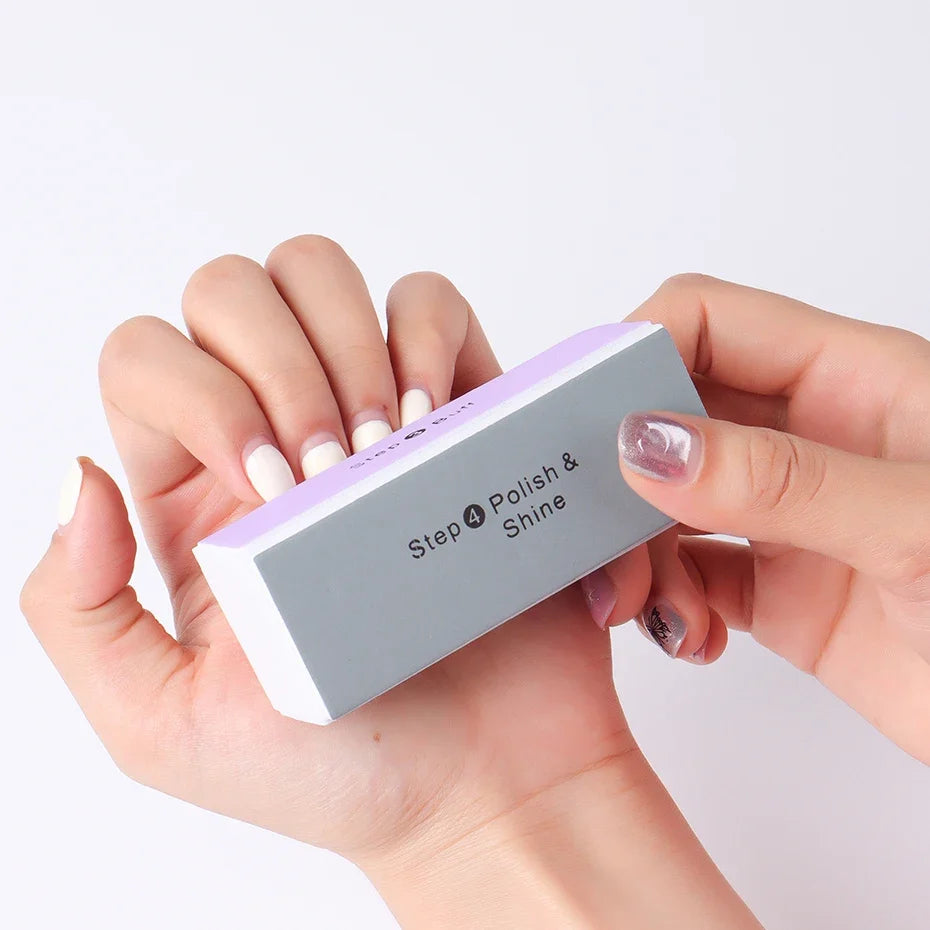 4 Sides Sponge Nail Buffers Colorful Sanding Buffing Block Grinding Polishing Nail File 4 Sided Professional Nail Manicure Tool