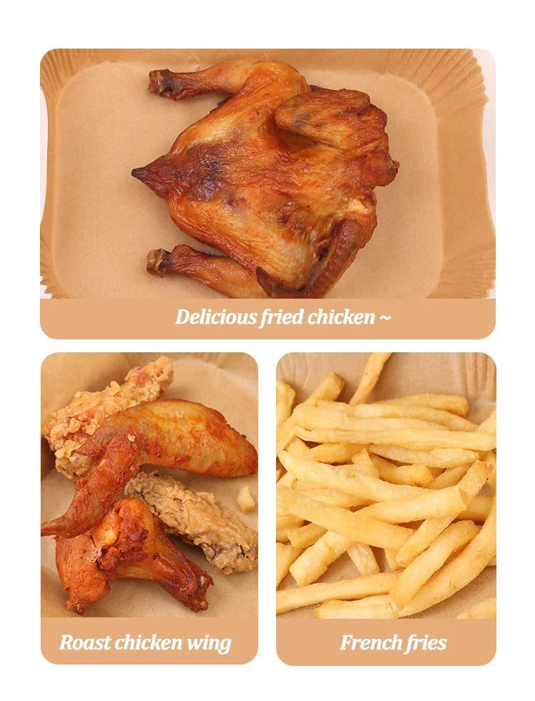 Disposable Air Fryer Paper Non-Stick Kitchen Baking Airfryer Mat Oilproof Micro-wave Barbecue Pad Baking Paper Liner Accessories