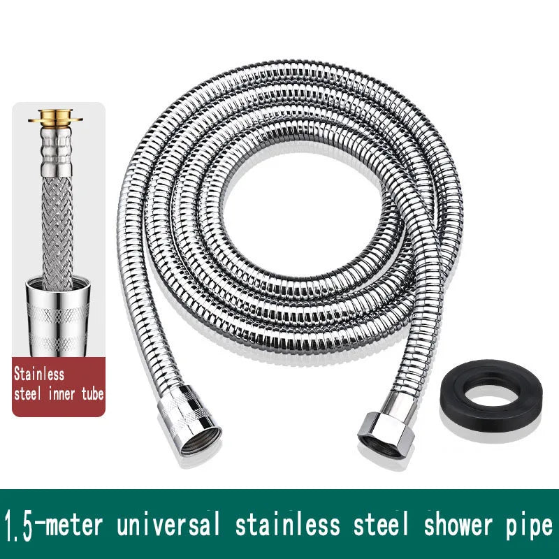 MZD Stainless Steel Shower Water Hose Extension Plumbing Pipe Pulling Tube Handheld Head Flexible Plumbing Anti Universal